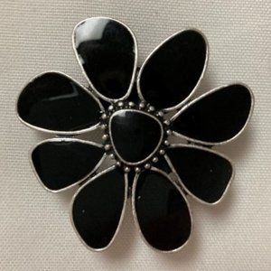 Grace Adele Black Enamal Flower Bag Clip